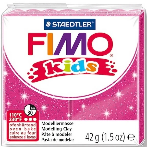FIMO KIDS MODELLEME KİLİ 42 GR YALDIZLI FUŞYA 8030-262 02