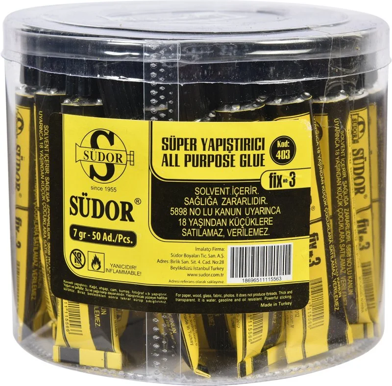 SÜDOR YAPIŞTIRICI FIX SOLVENT BAZLI NO: 3   7gr SD403