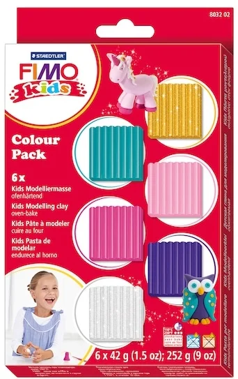 FIMO KIDS MODELLEME KİLİ SET COL.PACK PARLAK RENKLER 8032 02 02