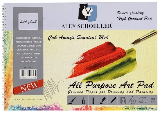 ALEX RESİM DEFTERİ 200GR A4 SPİRALLİ 20 Lİ ALX-3909