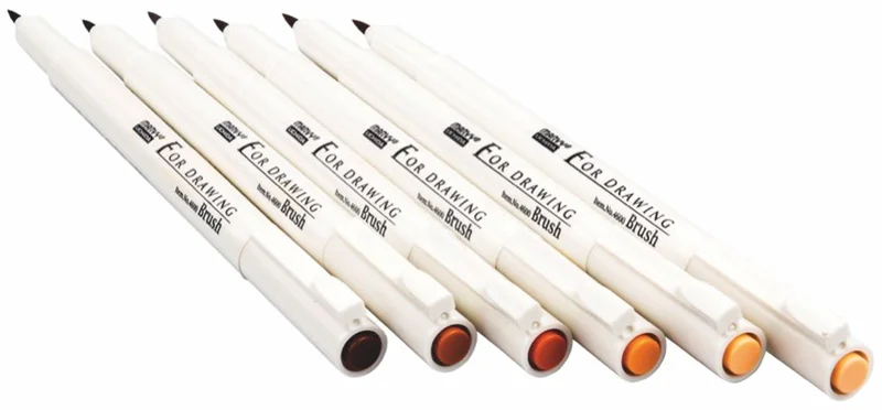 MARVY FIRÇA KALEM BRUSH PEN SET 6 LI KAHVE TONLARI 4600-KAHVE