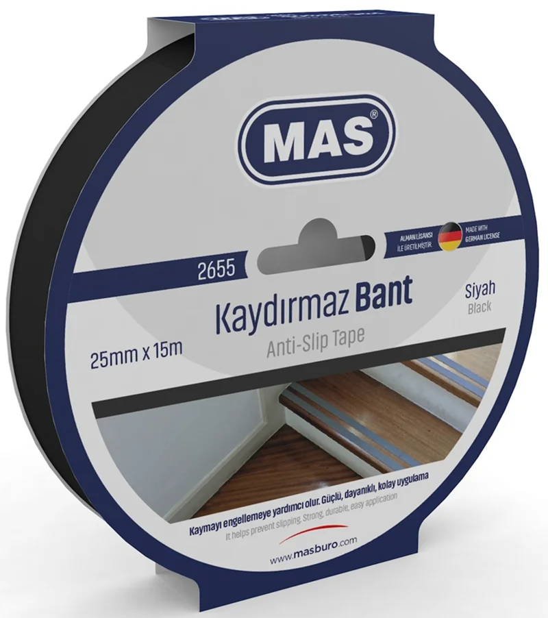 MAS KAYDIRMAZ BANT 25 MM x 15 M SİYAH 2655