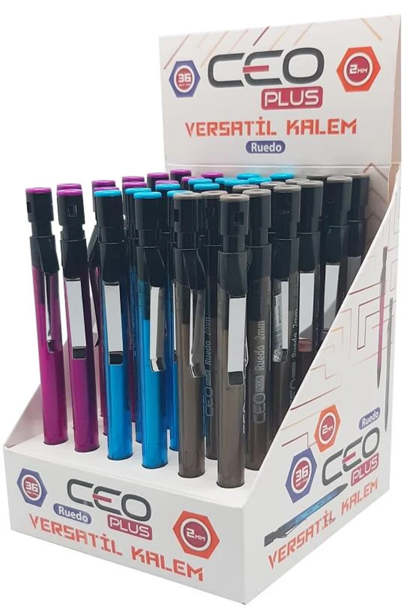 CEO VERSATİL KALEMTIRAŞLI RENKLİ GÖVDE 2MM 36'LI CEO-VR0018