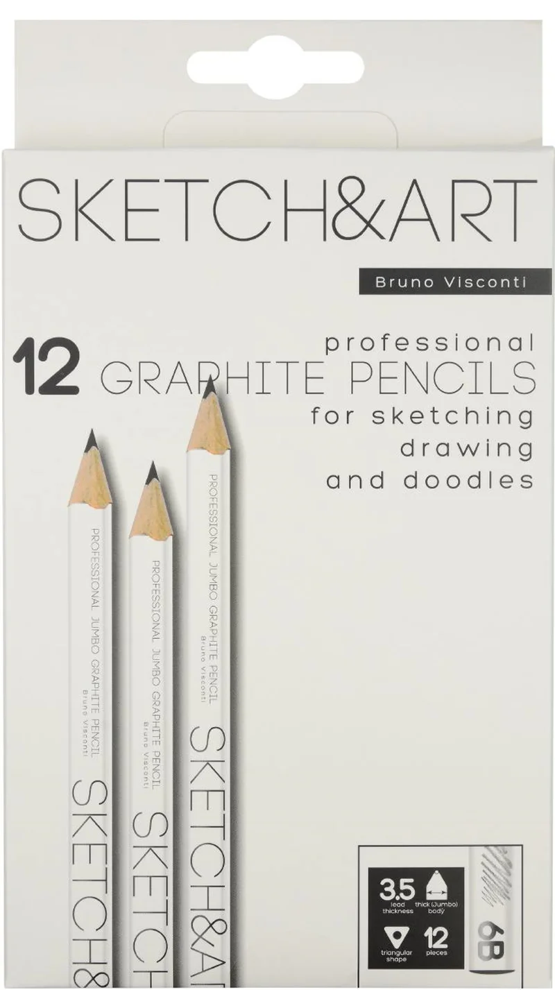 BRUNO VISCONTI KURŞUN KALEM DERECELİ JUMBO SKETCH &amp; ART 3.5 6B 21-0064/05