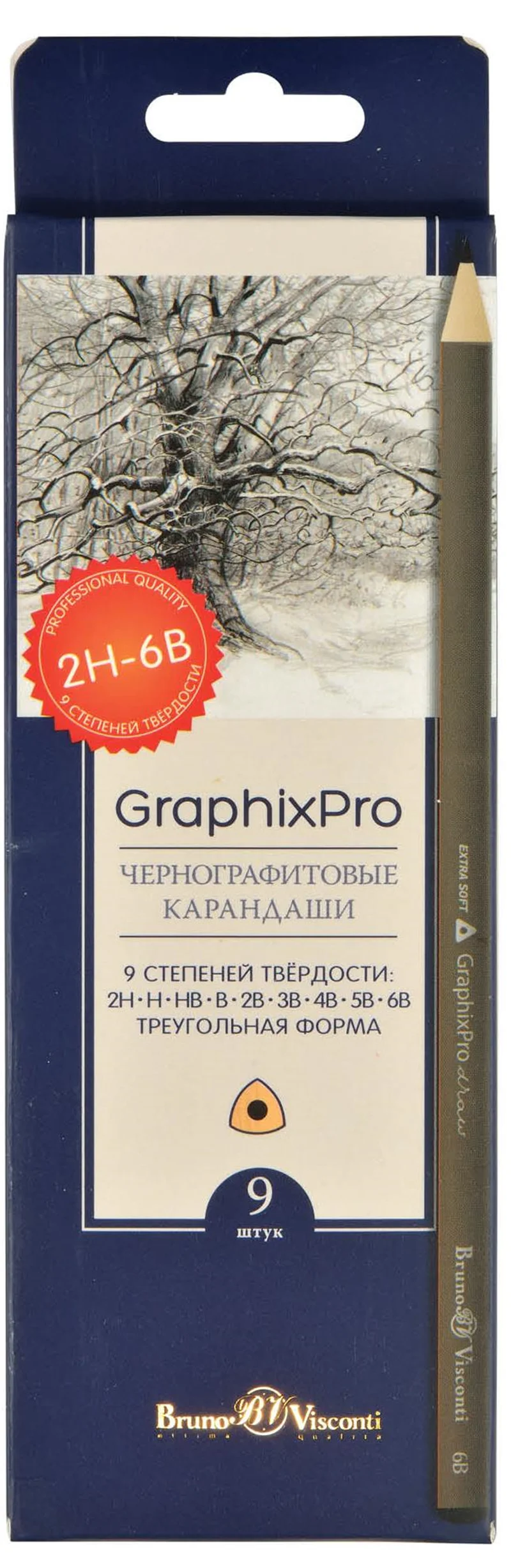 BRUNO VISCONTI KURŞUN KALEM DERECELİ KALEM SETİ GRAPHIXPRO 9 LU (4H-6B) 21-0010