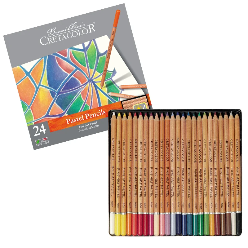 CRETACOLOR FİNE ART PASTEL BOYA KALEM SETİ 24 RENK METAL KUTU 47024