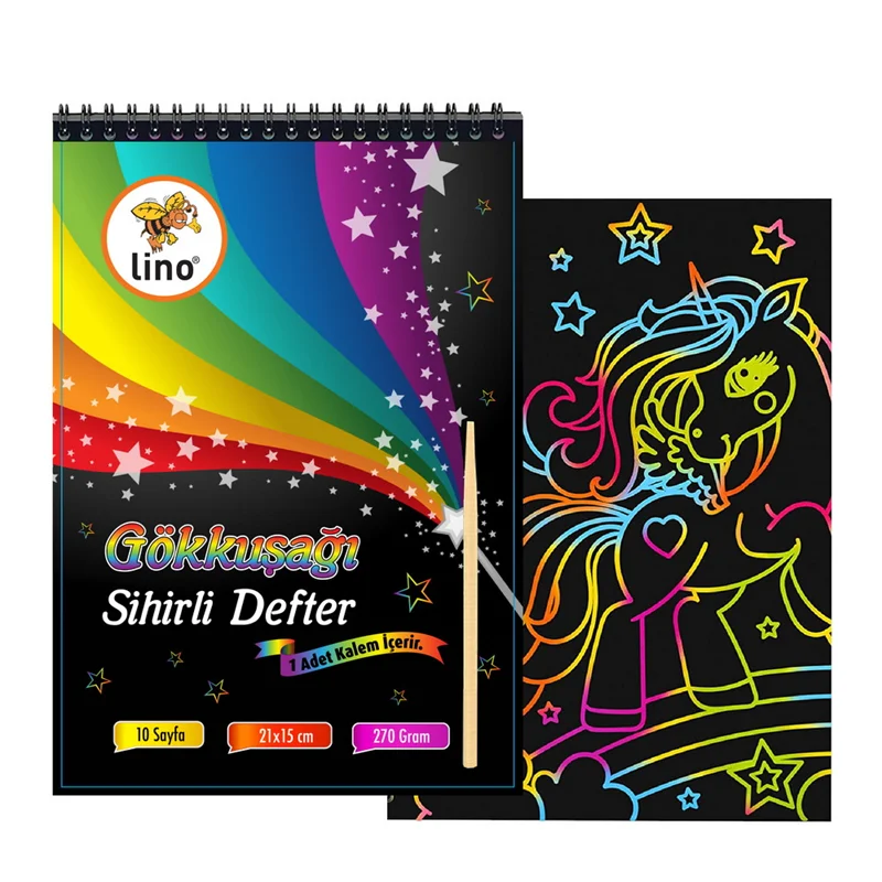 LİNO SİHİRLİ DEFTER A5 SİHİRLİ 10 YP GÖKKUŞAĞI KAZIMA 2741J