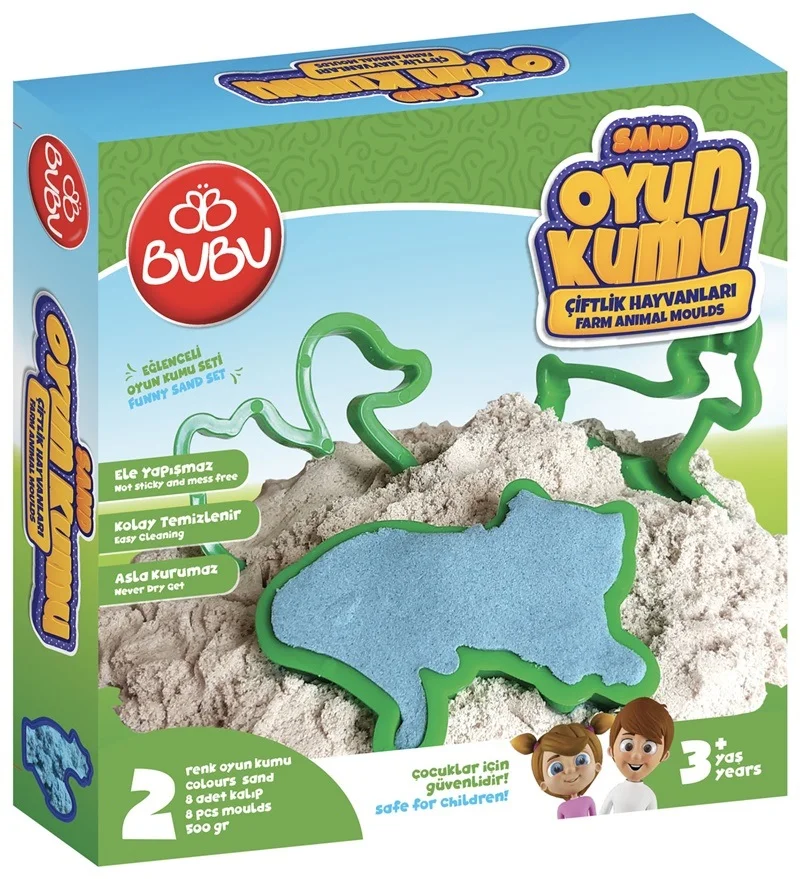BU-BU OYUN KUMU VE ÇİFTLİK HAYVAN KALIPLI SET 500 GR. KU0058