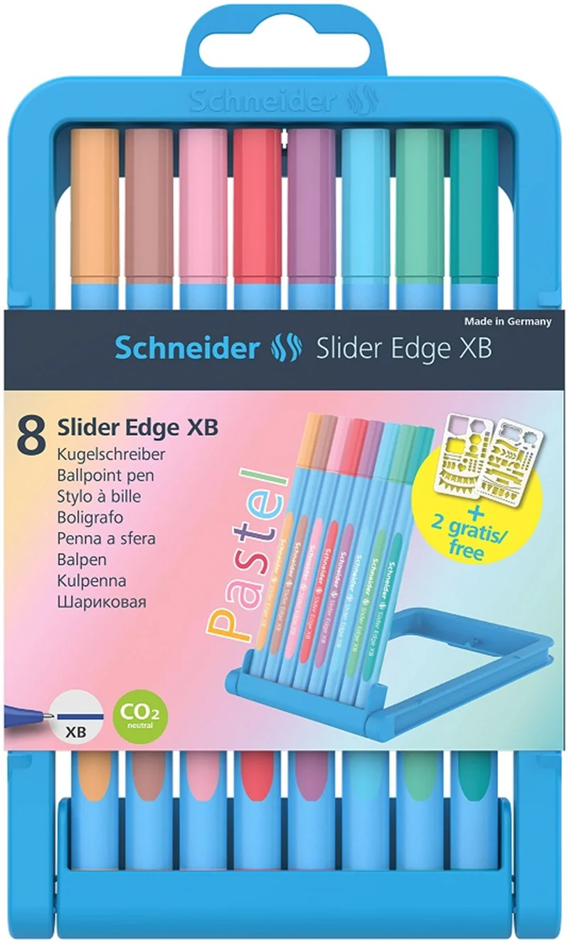 SCHNEIDER TÜKENMEZ KALEM SLIDER EDGE SET 8 Lİ PASTEL RENK SCT738