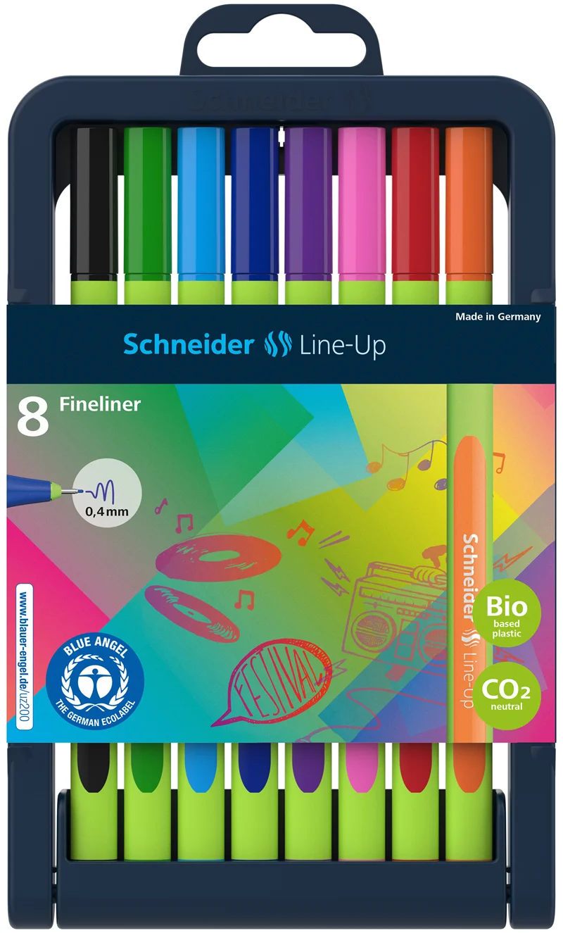 SCHNEIDER FİBER UÇLU KALEM LINE-UP 0.4 SET  8 Lİ KARIŞIK RENK SCT843