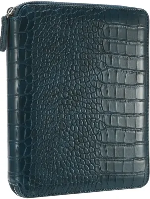VJ DEFTER CROCO ZIPPER FOLDER ORGANİZER 14.8x20 Cm. 120 Gr. 80 YP. NOKTALI LACİVERT 7772