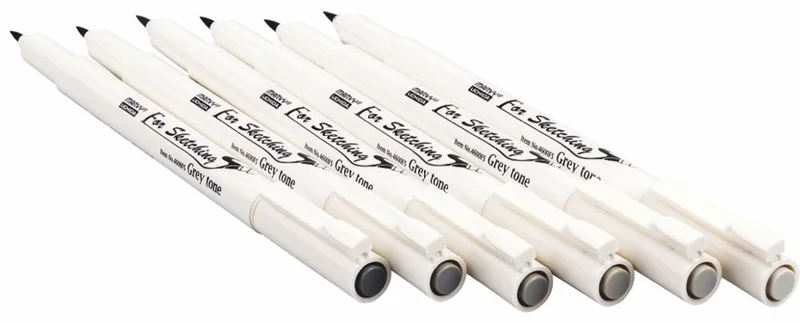 MARVY FIRÇA KALEM BRUSH PEN SET 6 LI GRİ TONLARI 4600-GREY