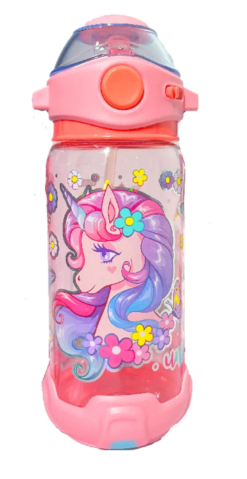 DREAM VEST ÇİÇEKLİ UNICORN ŞEFFAF MATARA 650 ML.(U2051) VST-MT0012