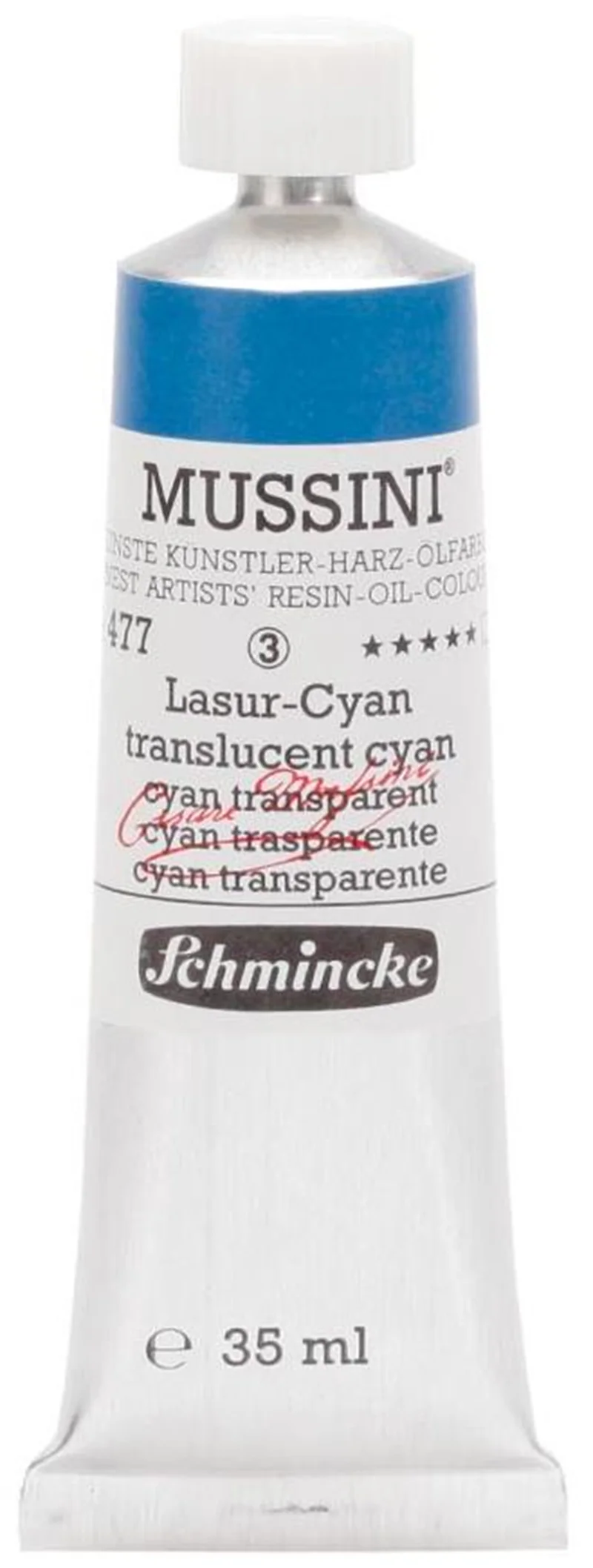 SCHMİNCKE MUSSİNİ ARTİST YAĞLI BOYA 35 ML SERİ 3 477 TRANSLUCENT CYAN 10477009