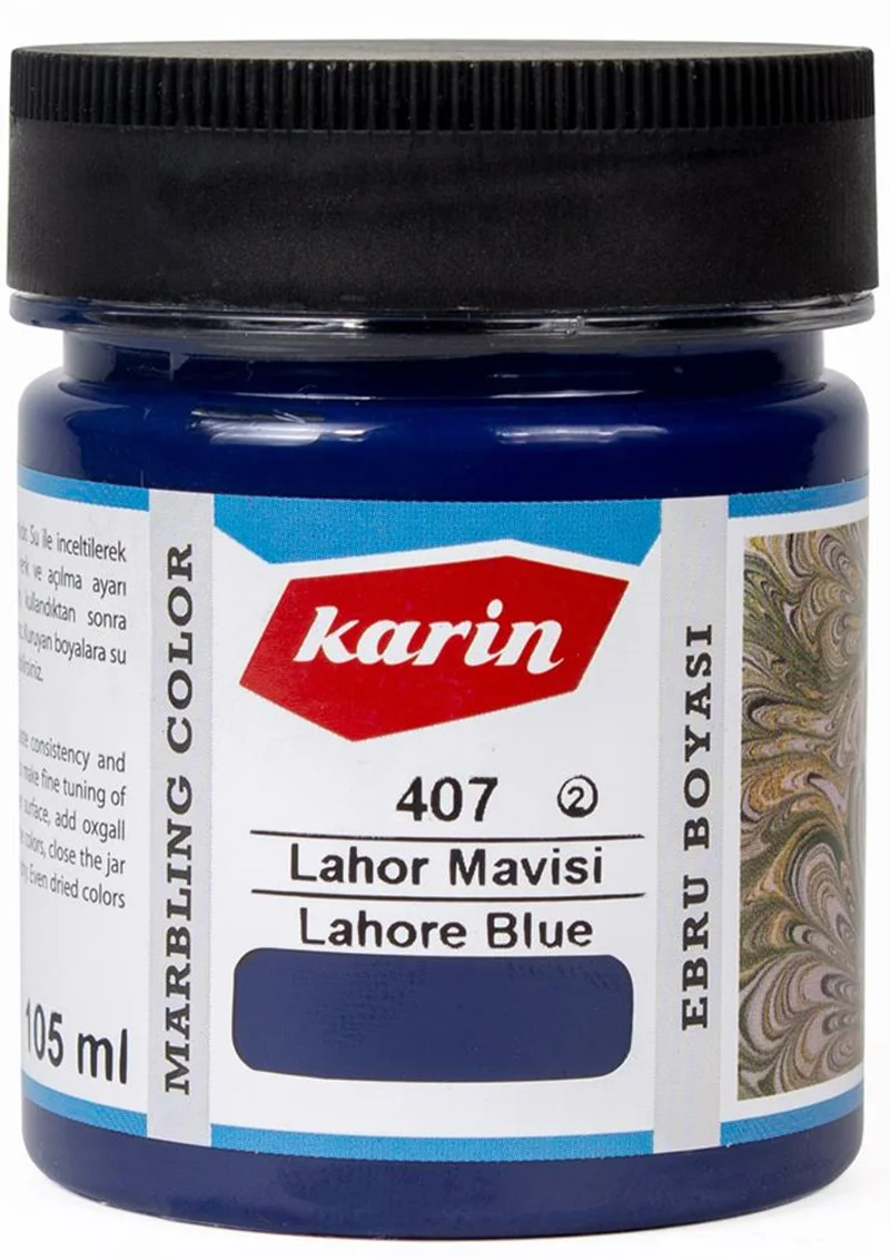 KARİN EBRU BOYASI 105 ML 407 LAHOR MAVİ  61407105