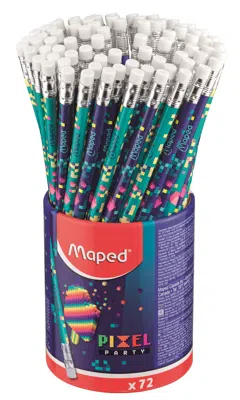 MAPED KURŞUN KALEM BLACK PEP'S PIXEL PARTY SİLGİLİ HB 72 Lİ KAVANOZ 851818