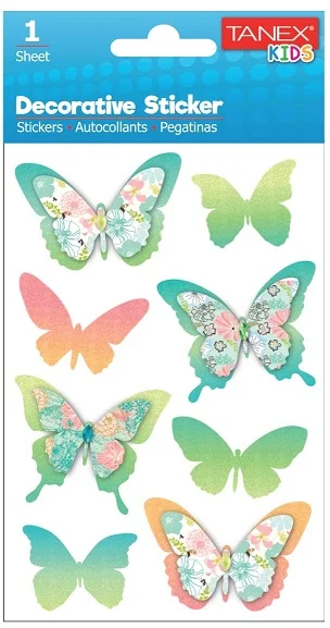 TANEX STICKER KELEBEK SERİSİ 6 ADET TNX-25078