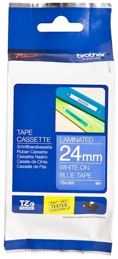 BROTHER PTOUCH ETİKET 24MM MAVİ-BEYAZ TZ555