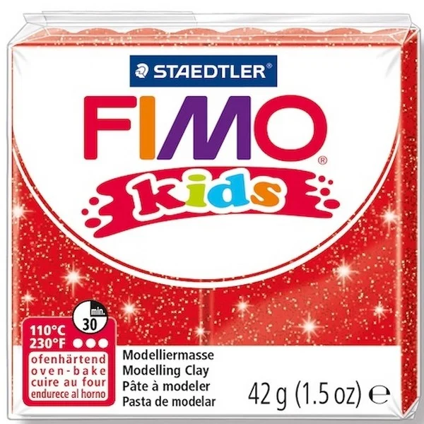 FIMO KIDS MODELLEME KİLİ 42 GR YALDIZLI KIRMIZI 8030-212 02