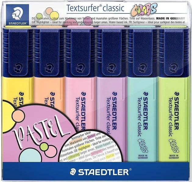 STAEDTLER FOSFORLU KALEM TEXTSURFER CLASSIC PASTEL RENKLER 6 LI SET 364 CWP6