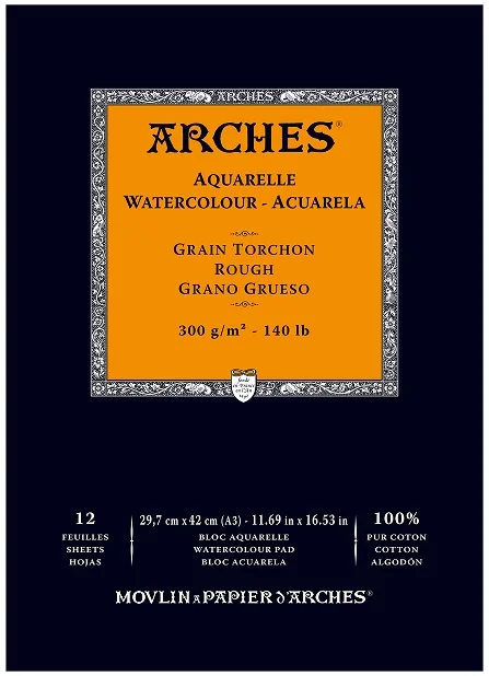 ARCHES SULU BOYA BLOĞU WC RG PA WHNA 29.7x42 300 GR 12 SF A1795104