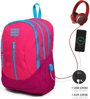 YAYGAN ÇANTA SIRT CORAL HIGH SPORT USB+AUX SOKETLİ 23450