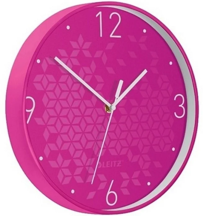LEITZ DUVAR SAATİ WOW L-9015 METALİK PEMBE