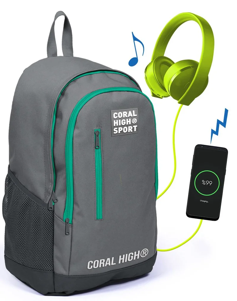 YAYGAN ÇANTA SIRT CORAL HIGH SPORT USB+AUX SOKETLİ 23233