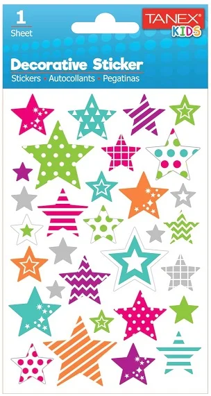 TANEX STICKER YILDIZ SERİSİ 6 ADET TNX-25004