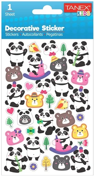 TANEX STICKER PANDA SERİSİ 5 ADET TNX-25033
