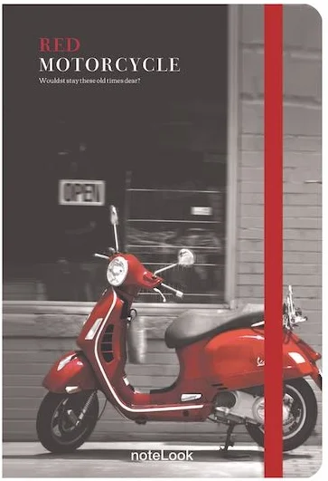 SCRIKSS NOTELOOK DEFTER RED MOTORCYCLE A6 DÜZ