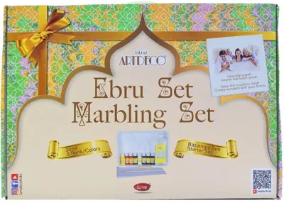 ARTDECO EBRU BOYASI SETİ 8 RENK x 30 ML BAŞLANGIÇ SETİ (A4 TEKNELİ) Y-016-ES5