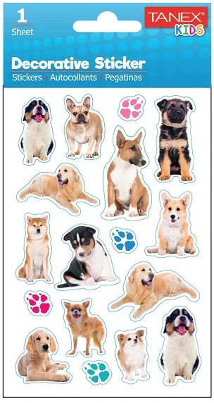 TANEX STICKER KÖPEK SERİSİ 6 ADET TNX-25038