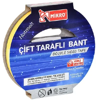 MİKRO ÇİFT TARAFLI BANT 12 MM x 25M BNT100