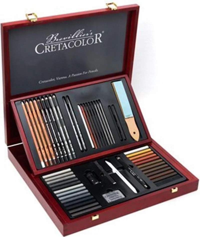 CRETACOLOR SELECTİON PREMİUM ÇİZİM SETİ AHŞAP KUTU 53 PARÇA 40060