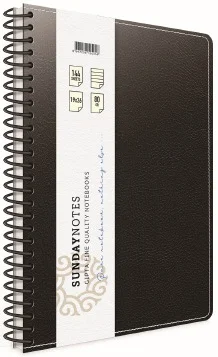 GIPTA DEFTER SUNDAY NOTES 17X24 SPİRALLİ DERİ KAPAKLI 140 YP. ÇİZGİLİ 5041