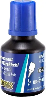 BRONS PERMANENT MARKER MÜREKKEBİ MAVİ 30 CC BR-9101