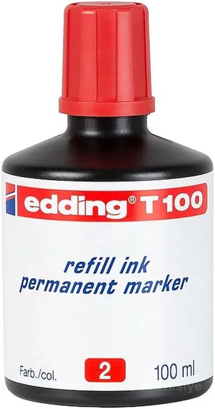EDDİNG T100 KIRMIZI PERMANENT MÜREKKEP 100ML