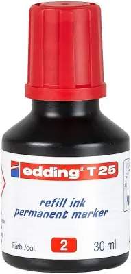 EDDİNG T25 KIRMIZI PERMANENT MÜREKKEP 25ML