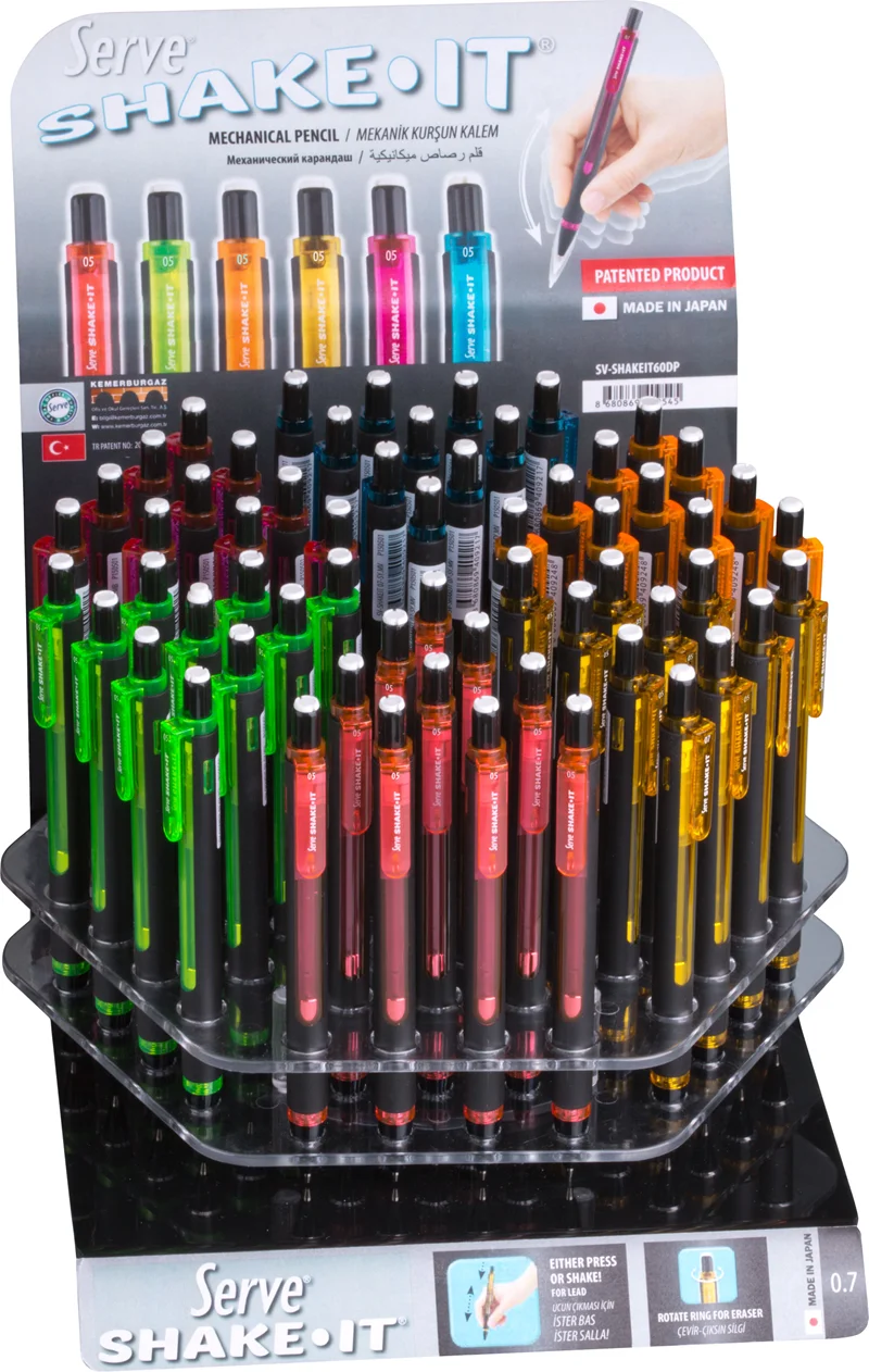SERVE VERSATİL KALEM SHAKE-IT 0.5 STAND 60 LI SV-SHAKEIT60DP05