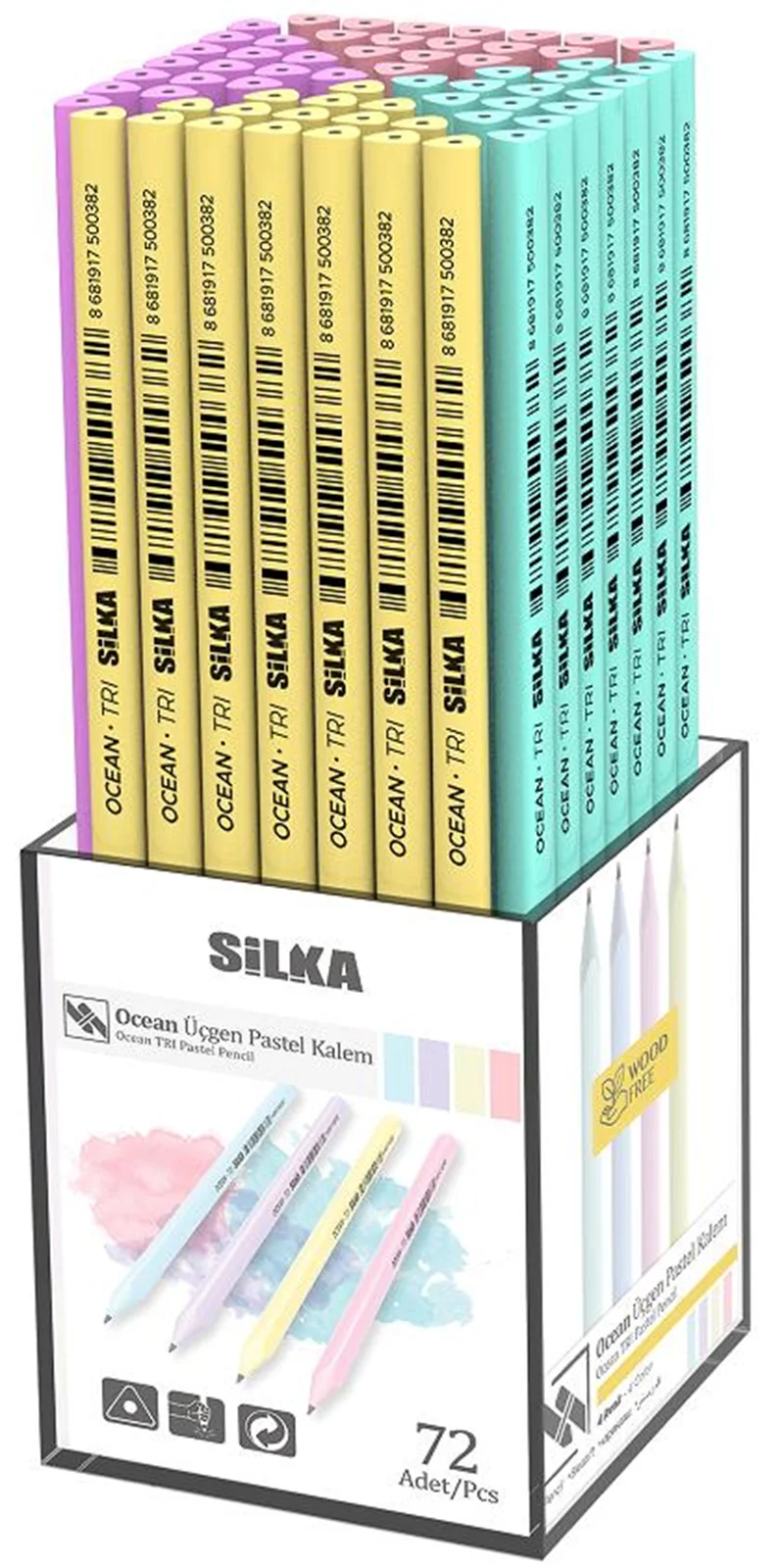 SİLKA KURŞUN KALEM OCEAN ÜÇGEN PASTEL 72 Lİ ART.38 (KL1.TSP-72)