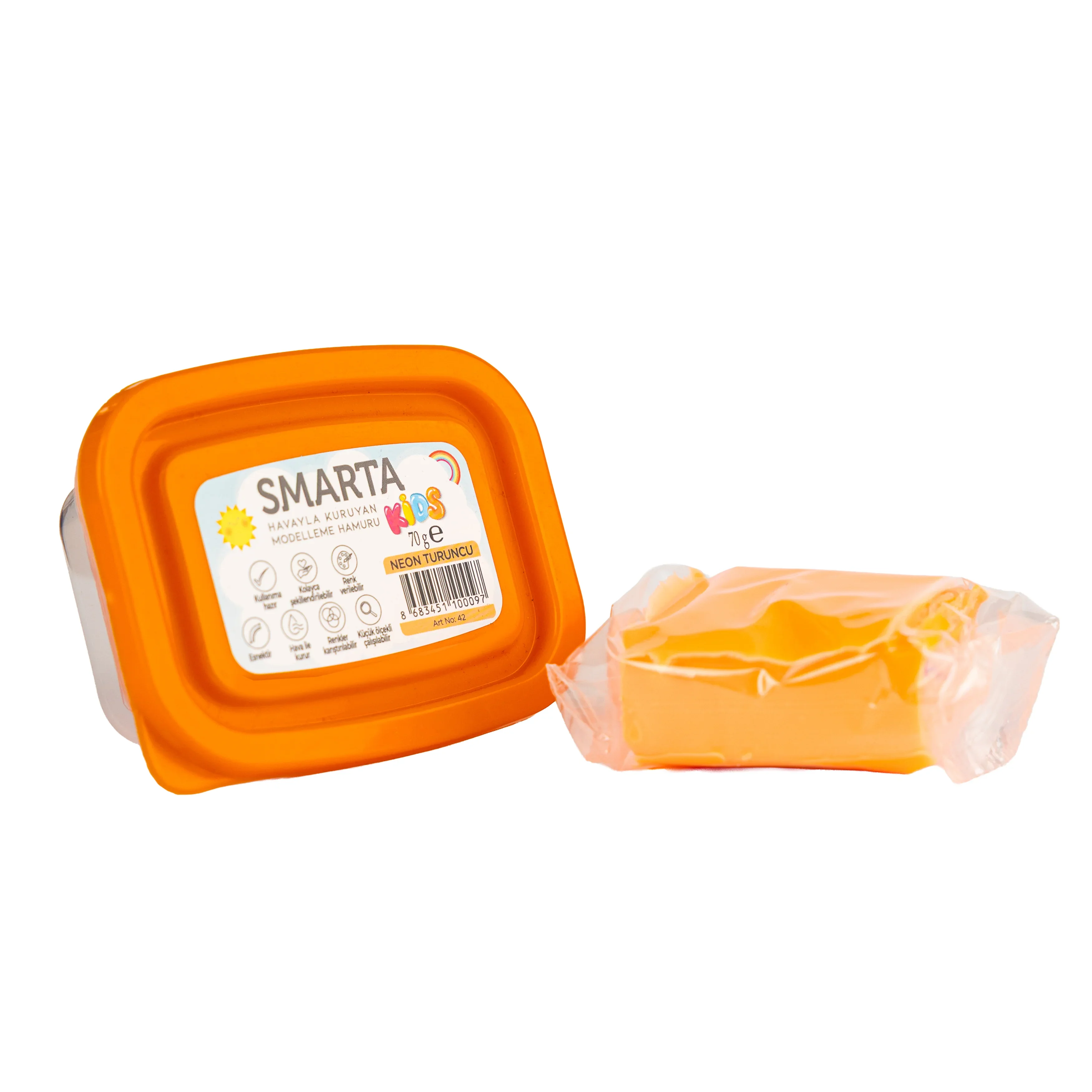 SMARTA KIDS MODELLEME HAMURU HAVA İLE KURUYAN 70 GR NEON TURUNCU 30000042