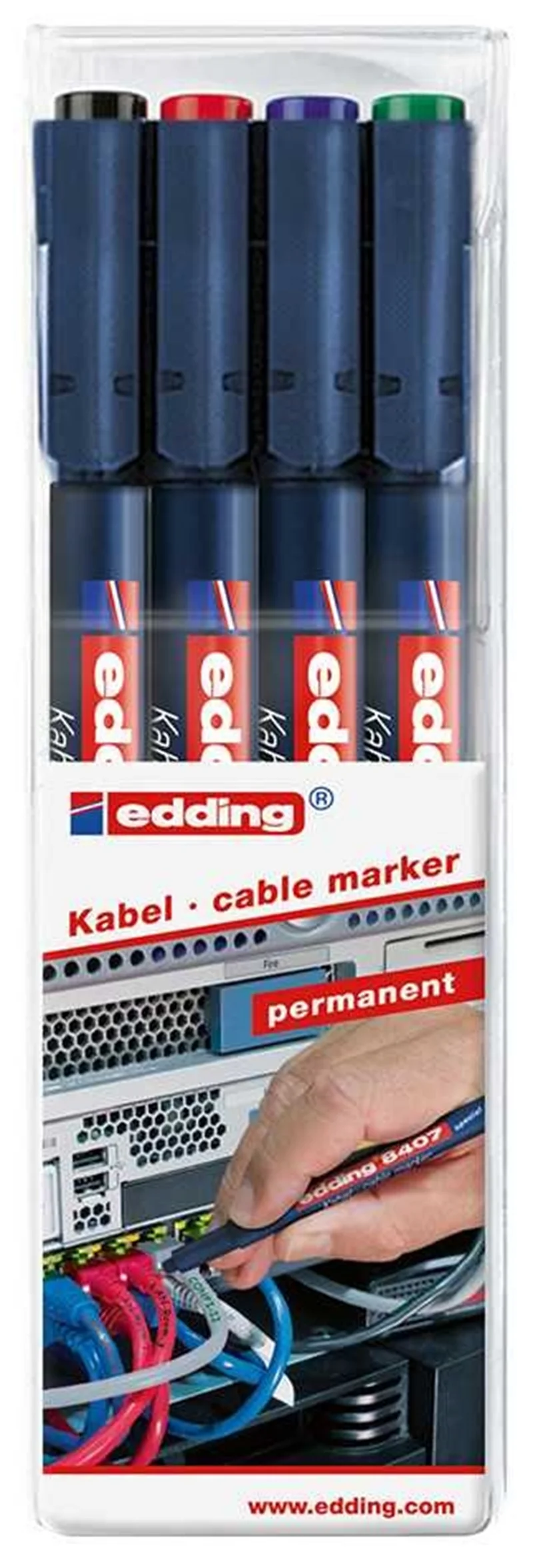 EDDING KABLO KALEM SETİ 4 LÜ KARIŞIK E-8407