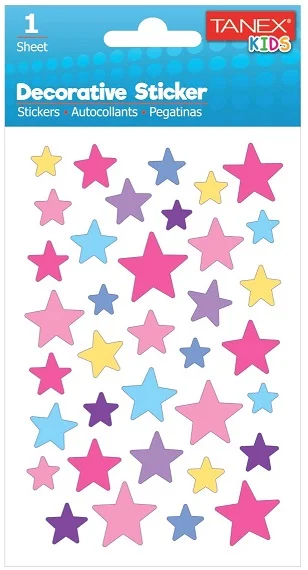 TANEX STICKER YILDIZ SERİSİ 6 ADET TNX-25017