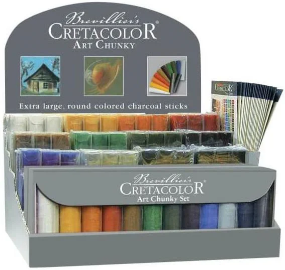 CRETACOLOR ART CHUNKY DISPLAY ( 3 ART CHUNKY SET & 12x6 ART CHUNKY ) 49798
