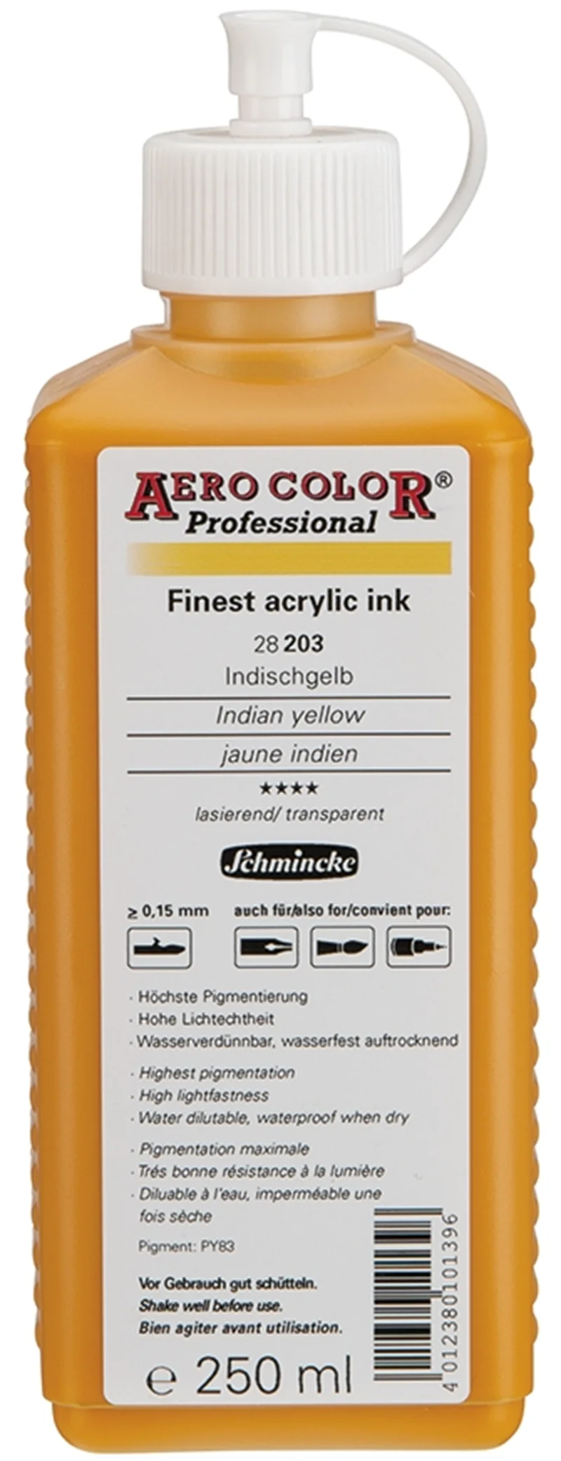 SCHMİNCKE AERO COLOR AKRİLİK MÜREKKEP 250 ML 203 INDİAN YELLOW 28203027
