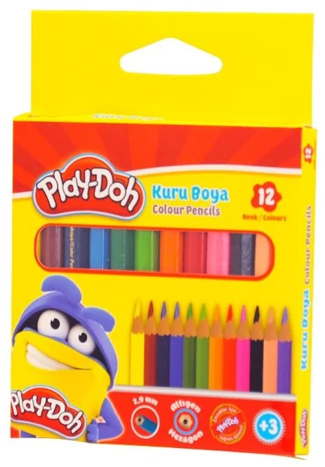 PLAY-DOH KURU BOYA 12 RENK YARIM BOY PLAY-KU002