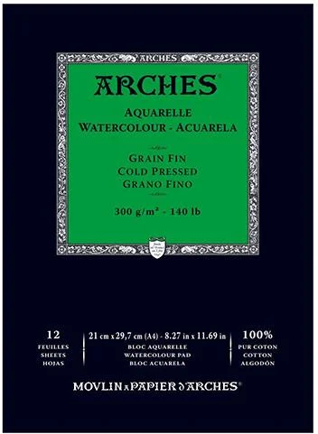 ARCHES SULU BOYA BLOĞU WC CP PA WHNA 21x29.7 300 GR 12 SF A1795091