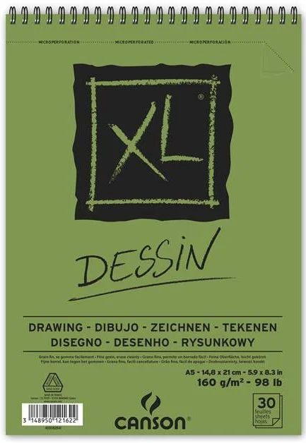 CANSON ÇİZİM BLOĞU XL DESSIN SPİRALLİ A5 160 GR 30 SF 400082841