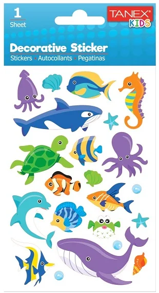 TANEX STICKER DENİZ HAYVANLARI SERİSİ 6 ADET TNX-25046